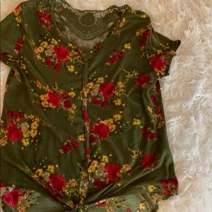 Floral cotton blouse
